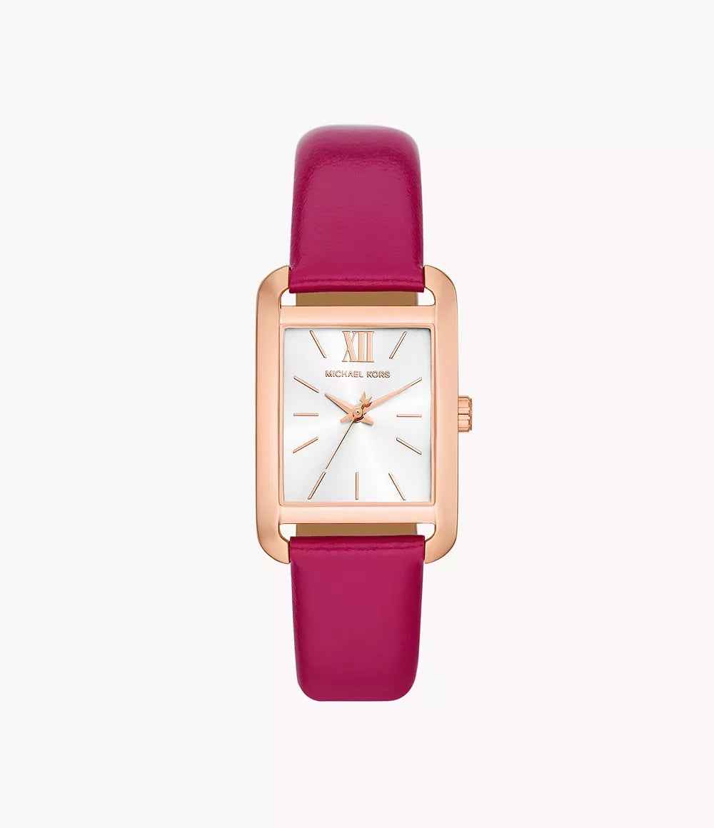 Michael Kors Monroe MKO1029 Women's White Dial Pink Leather Watch
