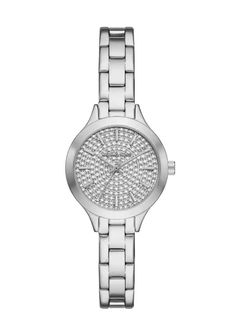 Michael Kors Aspyn MKO1088 Women's Silver Stainless Steel Pavé Watch 28mm