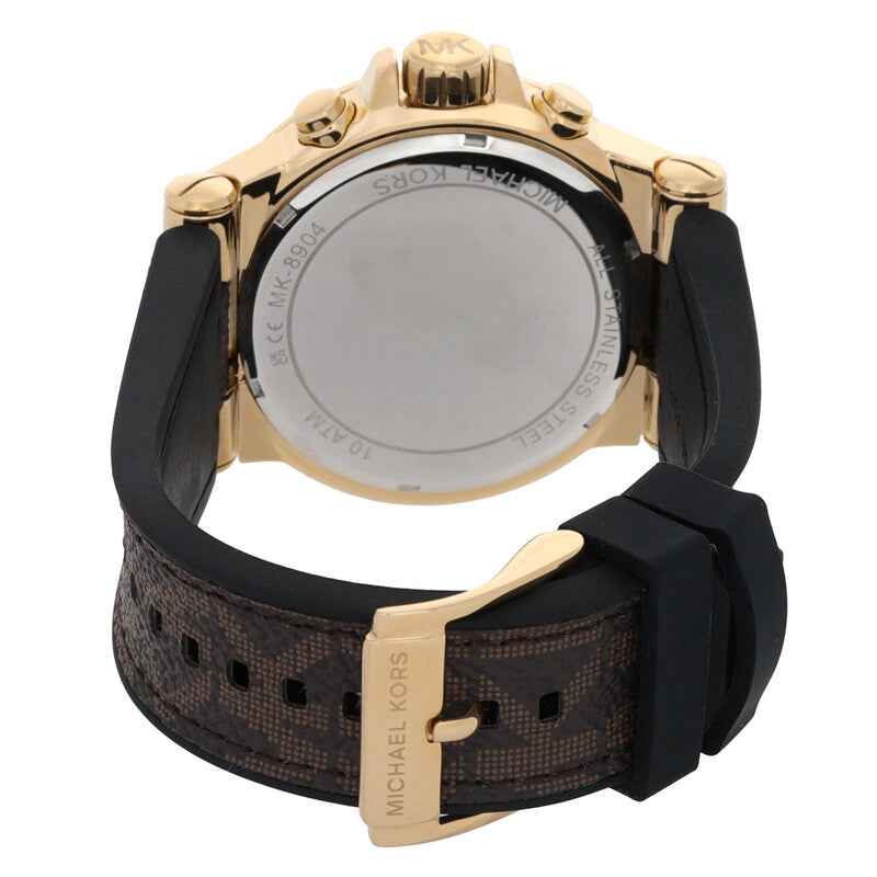 Michael Kors Dylan MK8904 Men's Black Dial Brown Silicone Chronograph Watch