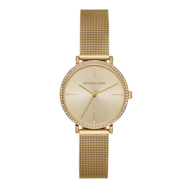 Michael Kors MK7121 women's gold dial gold-tone stainless steel watch front view