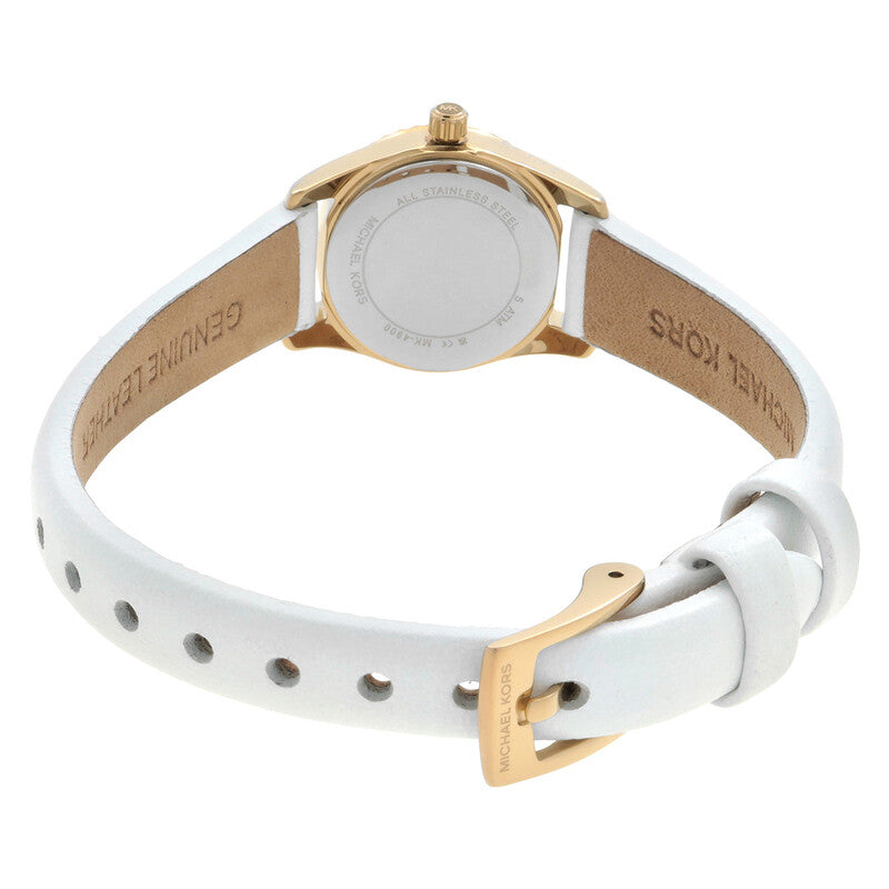 Michael Kors Lexington MK4900 white leather strap watch