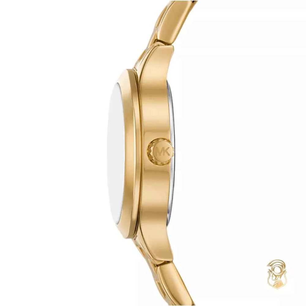 Michael Kors Aspyn MKO1086 Women's Gold Stainless Steel Pavé Watch 28mm