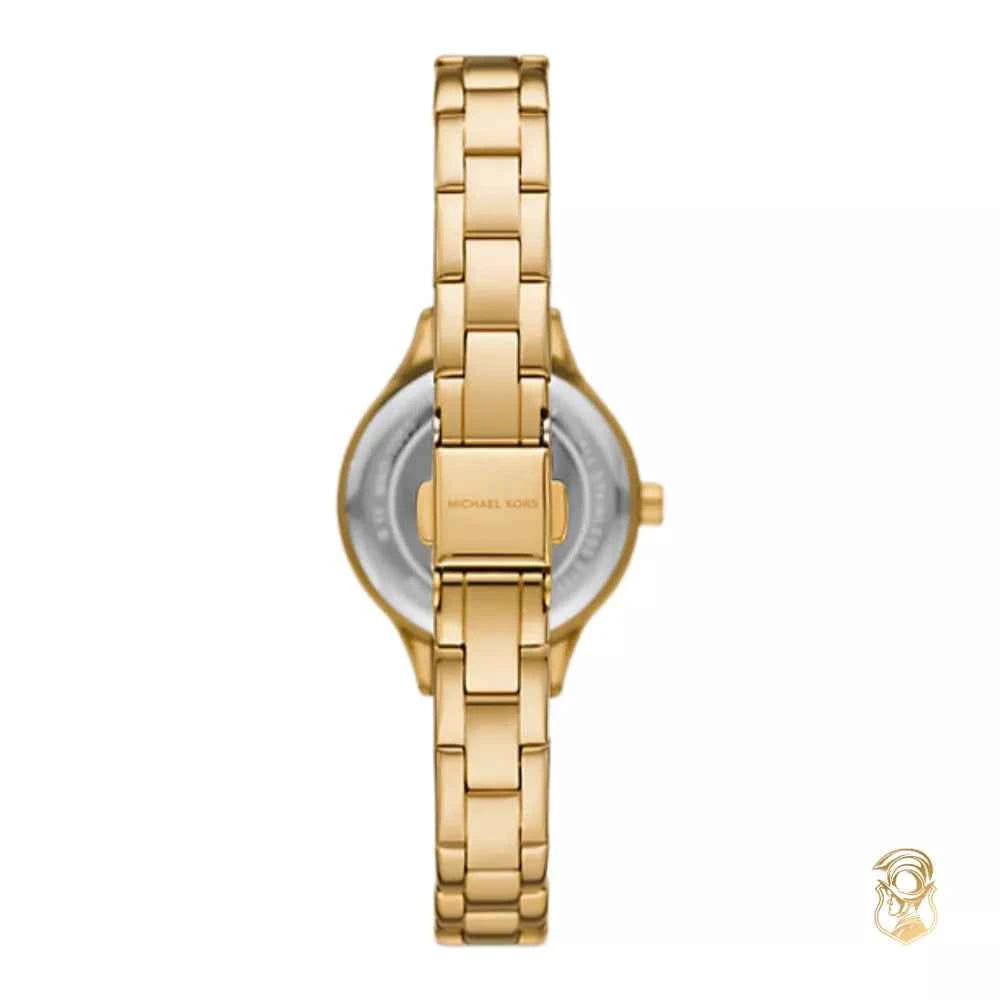 Michael Kors Aspyn MKO1086 Women's Gold Stainless Steel Pavé Watch 28mm