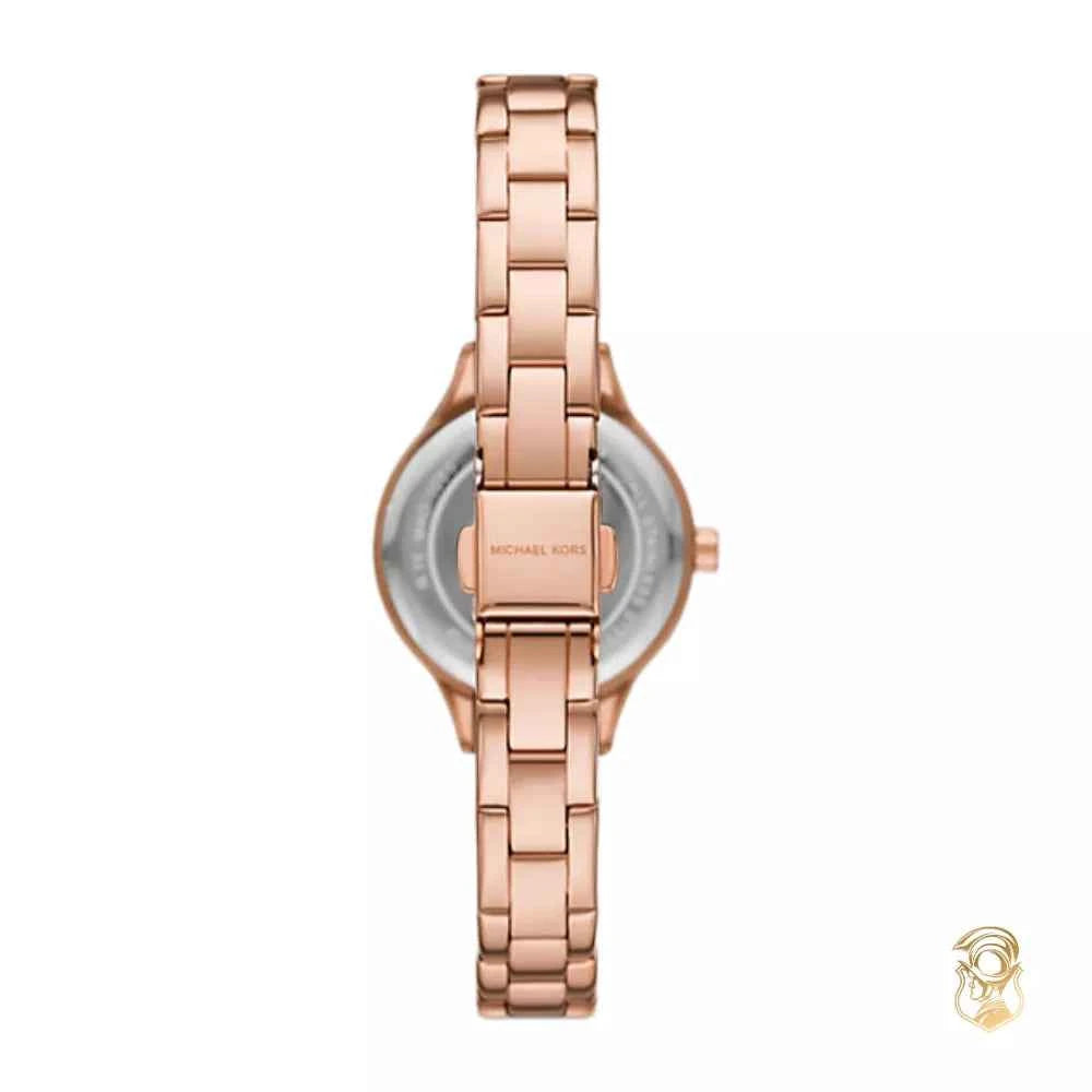 Michael Kors Aspyn MKO1087 Women's Rose Gold Stainless Steel Pavé Watch 28mm