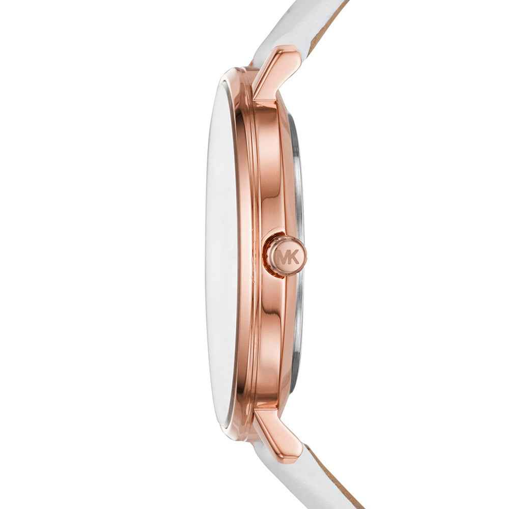 Michael Kors Pyper MK2800 Women's Silver Dial White Leather Watch