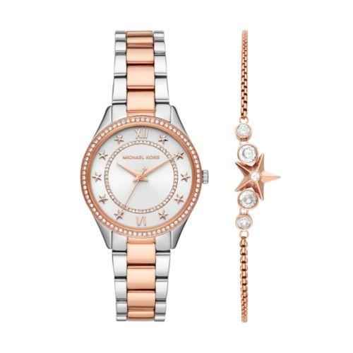 Michael Kors Lauryn MK4489 Women's White Dial Two-Tone Stainless Steel Watch