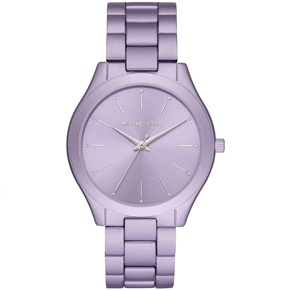 Michael Kors Slim Runway MK4540 women's purple dial purple stainless steel watch front view