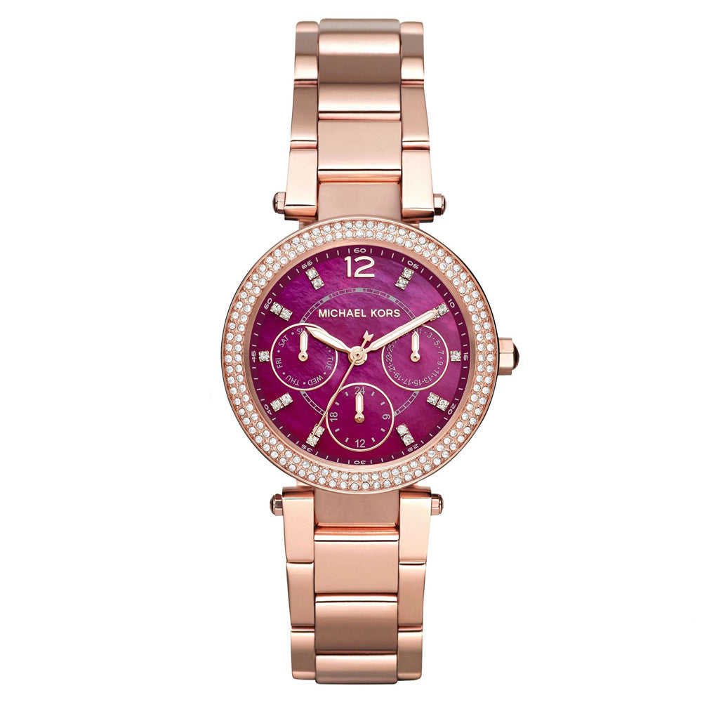 Michael Kors Mini Parker MK6403 women's analog stainless steel watch front view