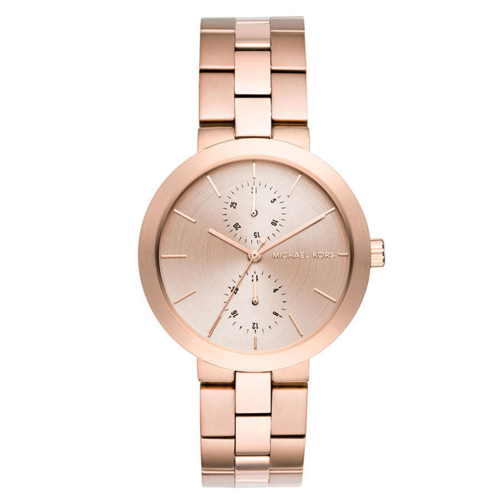 Michael Kors Garner MK6409 women's rose gold stainless steel watch front view