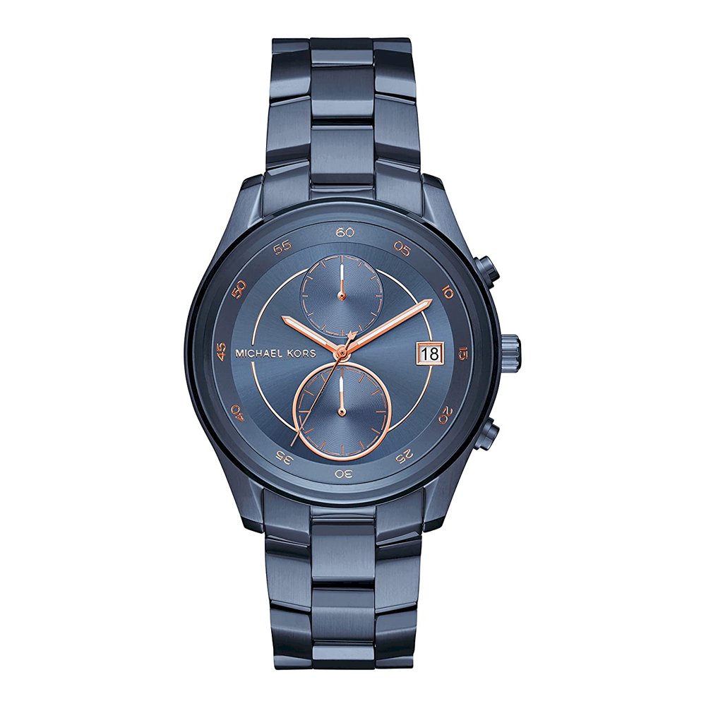 Michael Kors men's blue stainless steel multifunction watch