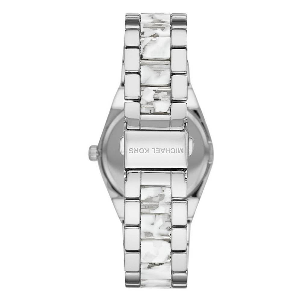 Back view of Michael Kors MK6649 quartz watch with stainless steel case