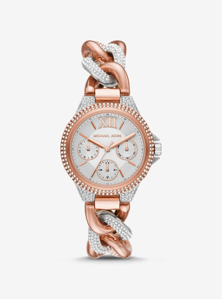 Michael Kors Camille MK6843 women's two-tone multifunction crystal watch front view