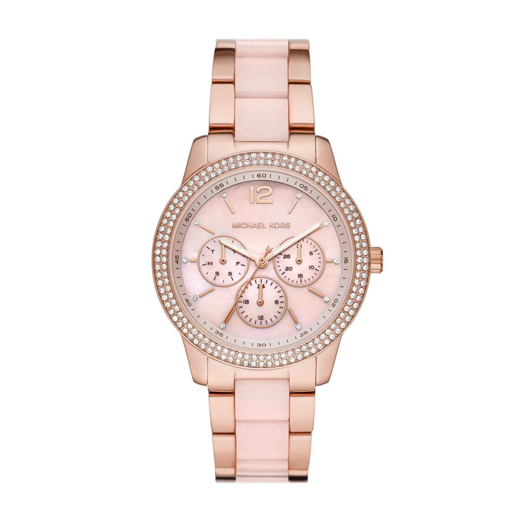 Michael Kors Tibby MK6928 Women's Pink Mother-of-Pearl Dial Two-Tone Watch