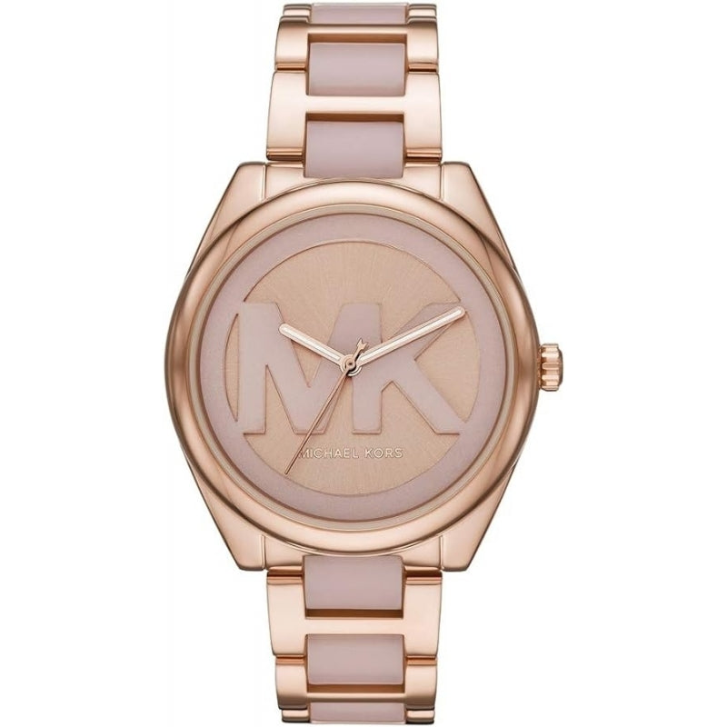 Michael Kors Janelle MK7135 women's rose gold dial rose gold stainless steel watch front view