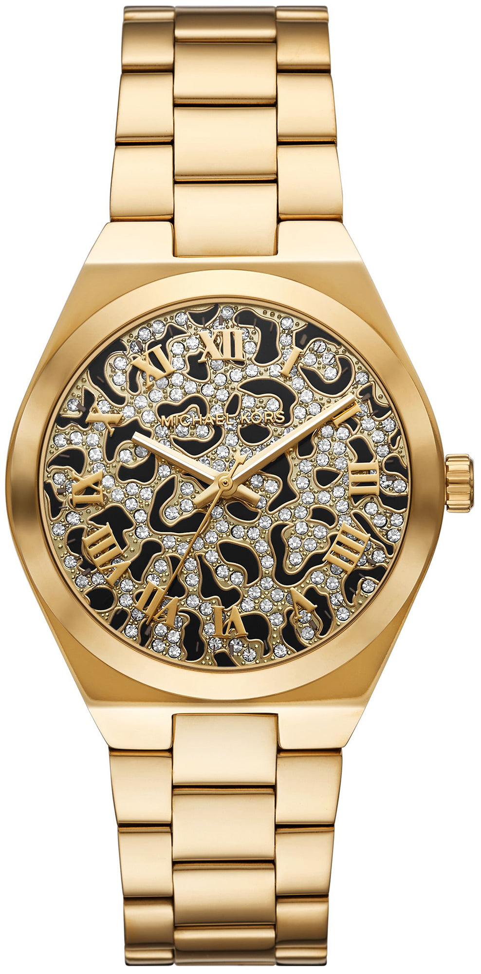 Michael Kors Lennox MK7500 women's gold black dial watch