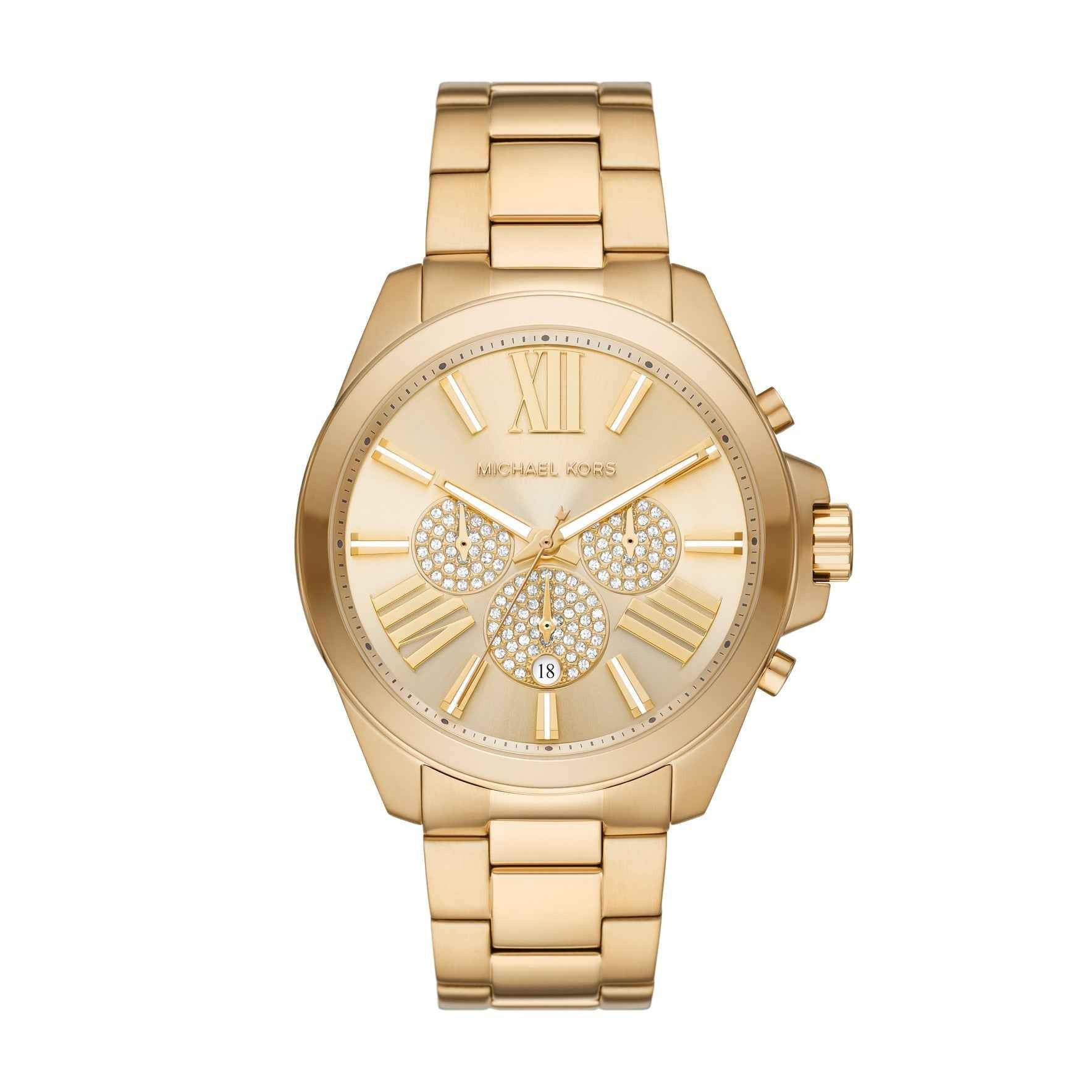 Michael Kors Wren MK8928 Men's Gold Dial Gold Stainless Steel Chronograph Watch