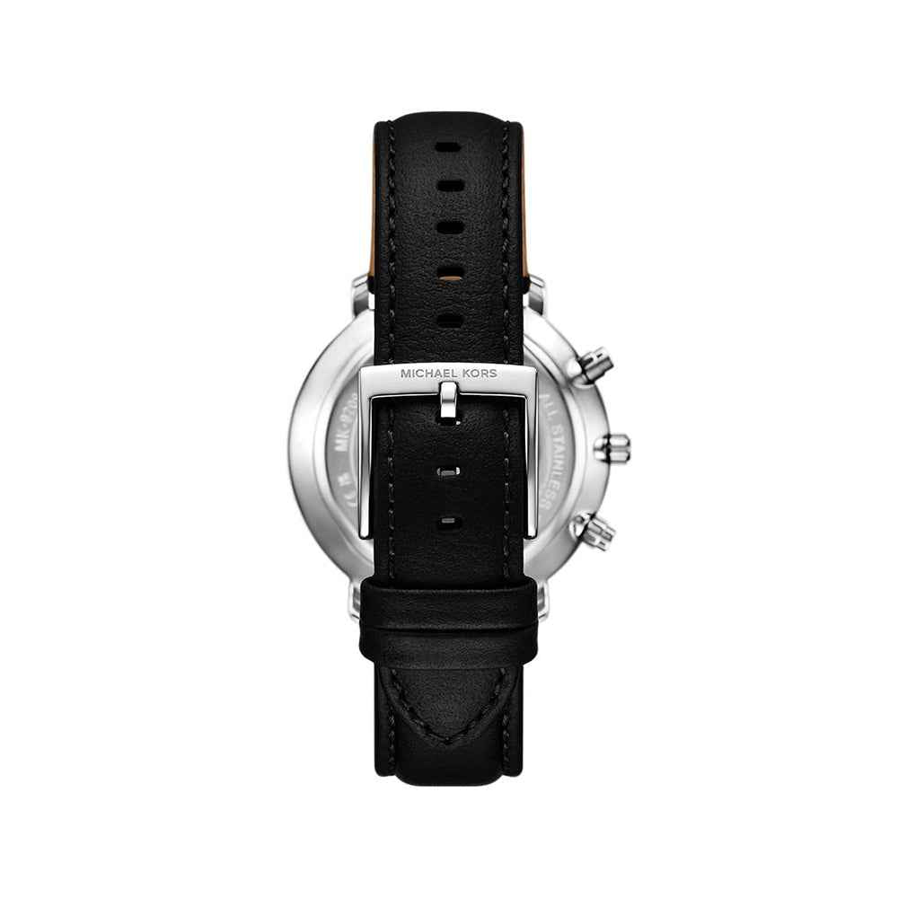 Michael Kors Men's Black Leather Chronograph Watch 42mm Quartz