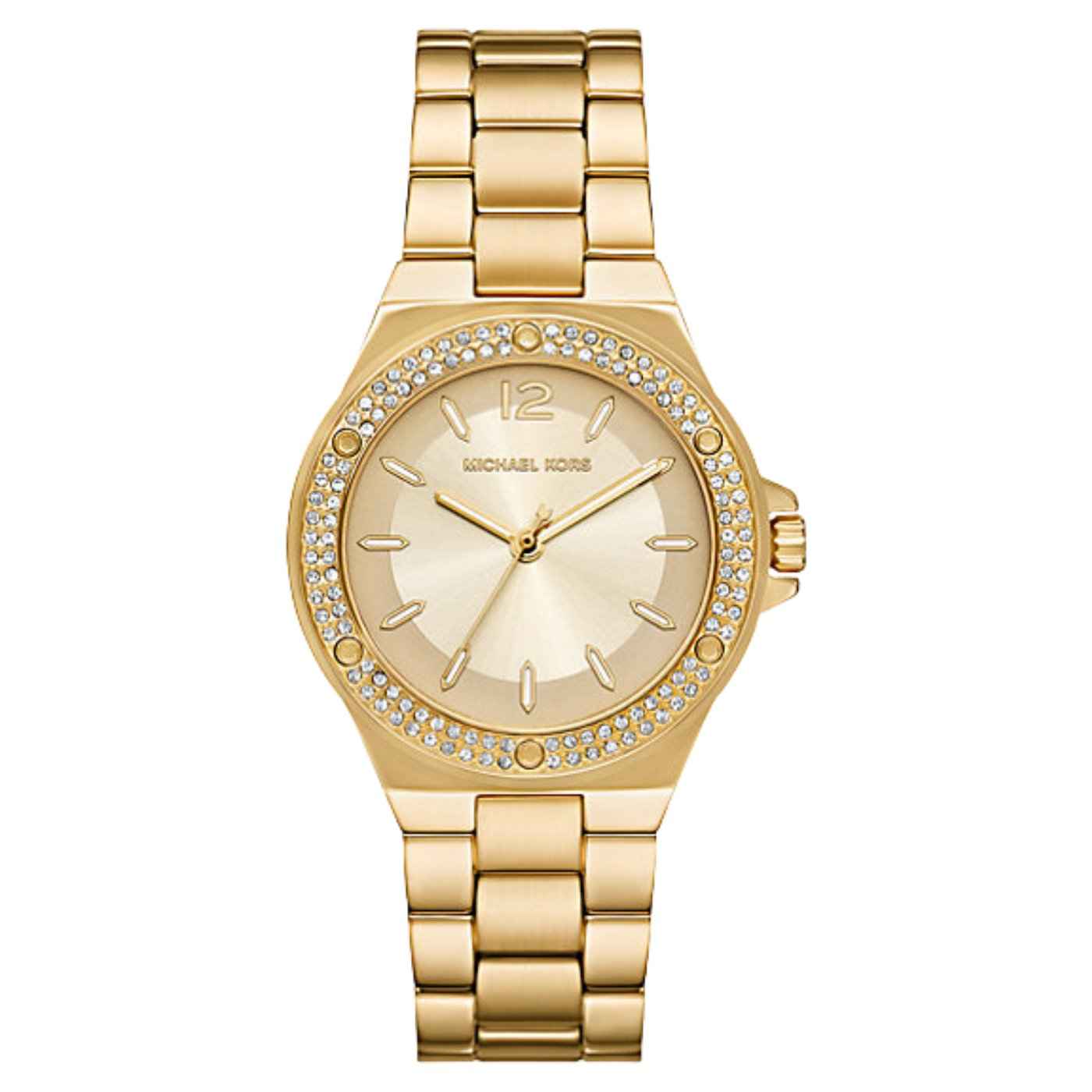 Michael Kors MKO1186 Women's Gold Stainless Steel Pavé Dial Watch 37mm