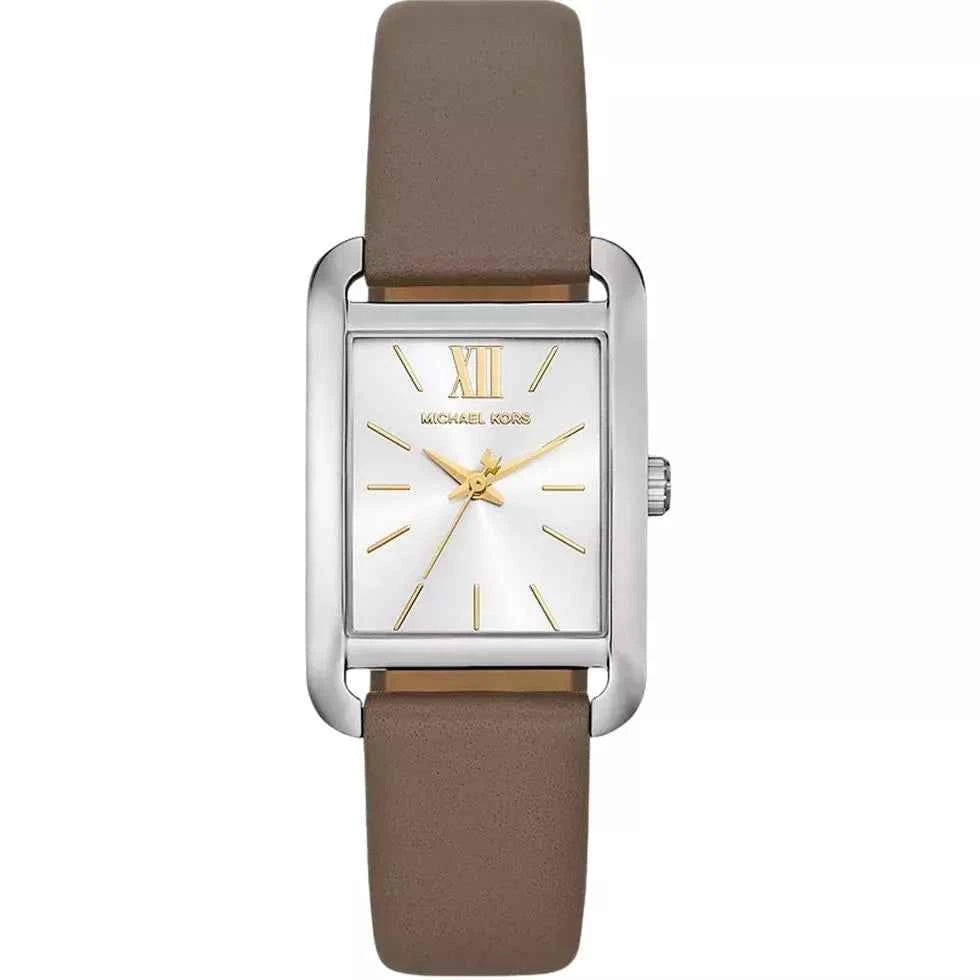 Michael Kors Monroe MKO1030 Women's Silver Dial Grey Leather Watch