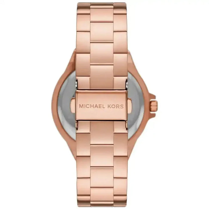 Back case of Michael Kors MK1063 women's rose gold-tone stainless steel wristwatch