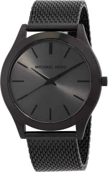 Michael Kors Slim Runway MK1085 Men's Black-Tone Watch & Card Case Gift Set