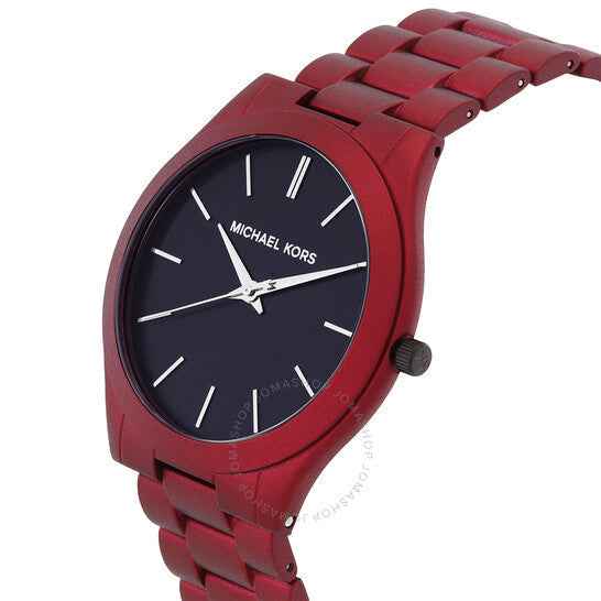 Michael Kors Slim Runway MK8712 Men's Black Dial Red Stainless Steel Watch