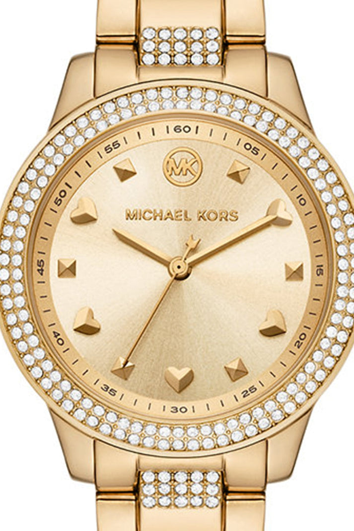 Back case of Michael Kors MK1071 women's gold-tone stainless steel wristwatch
