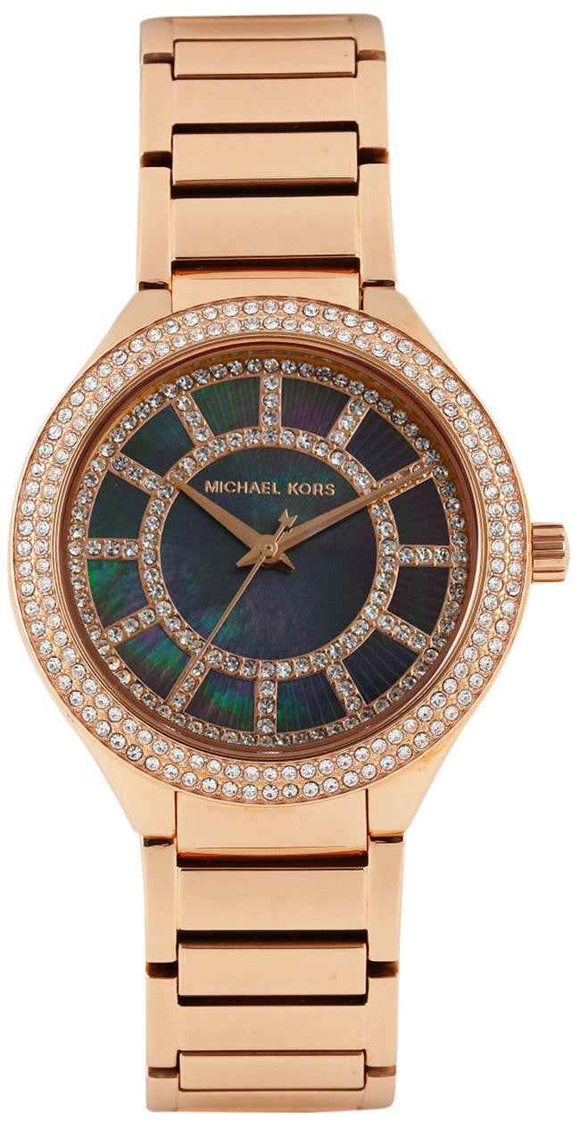 Michael Kors Kerry MK3397 Women's Black Mother of Pearl Dial Rose Gold Stainless Steel Watch