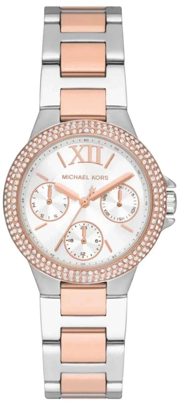 Michael Kors Camille Gift Set MK1054SET women's silver dial two-tone stainless steel watch front view