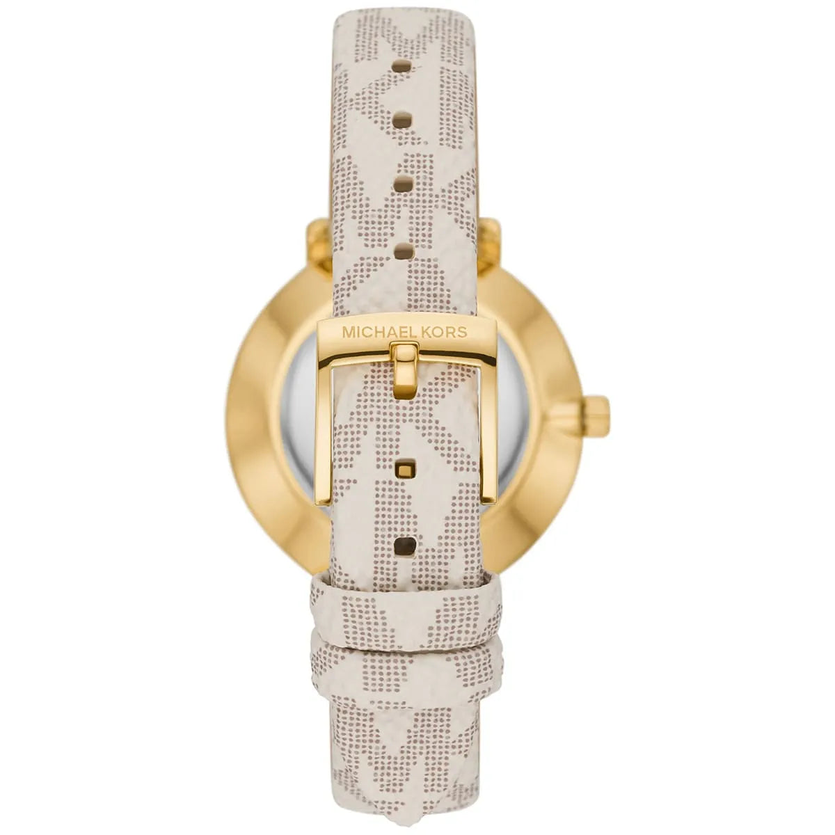 Back case of Michael Kors MK1037 signature-print strap women's wristwatch