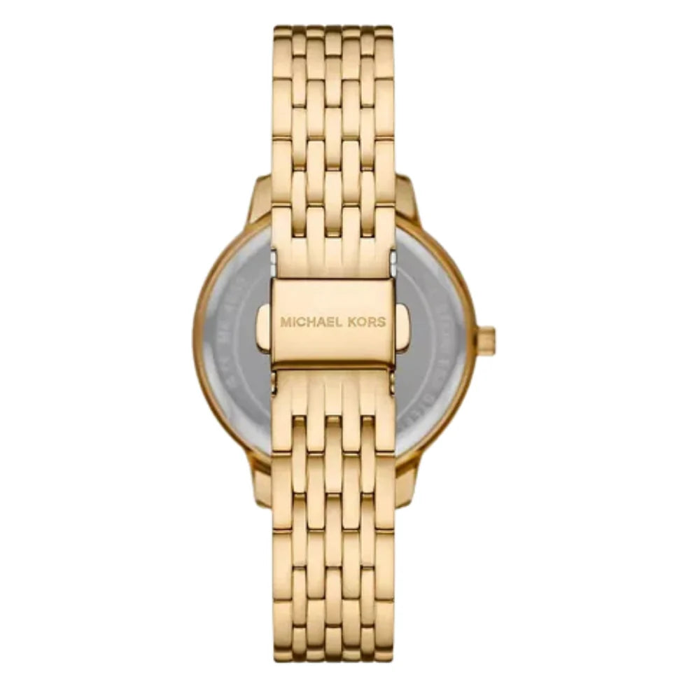 Back case of Michael Kors MK1051 gold-tone stainless steel women's wristwatch