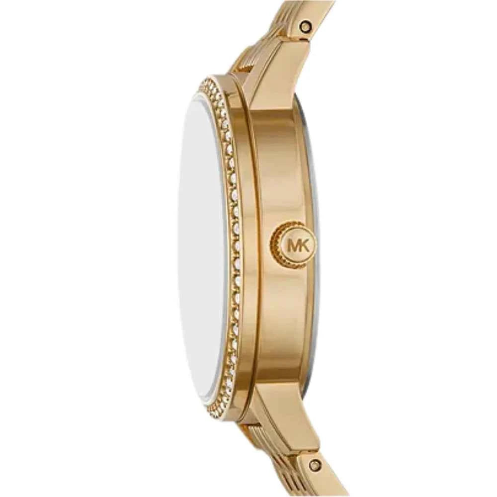Michael Kors Melissa Gift Set MK1051 Women's White Dial Gold-Tone Stainless Steel Watch