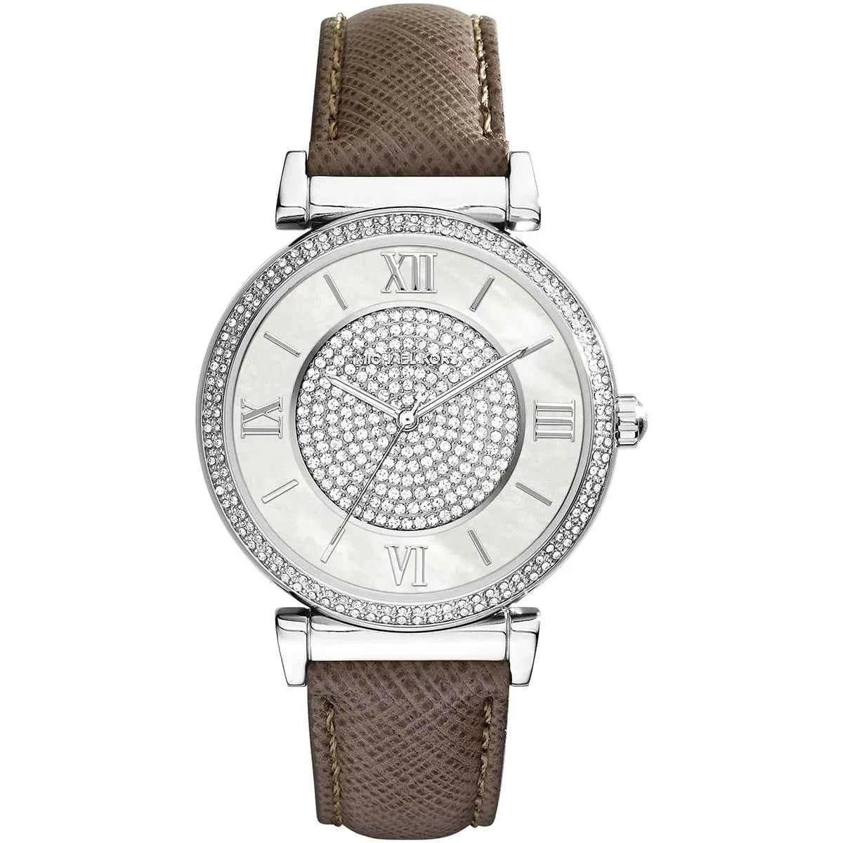 Michael Kors Catlin MK2377 Women's Silver Dial Gray Leather Watch