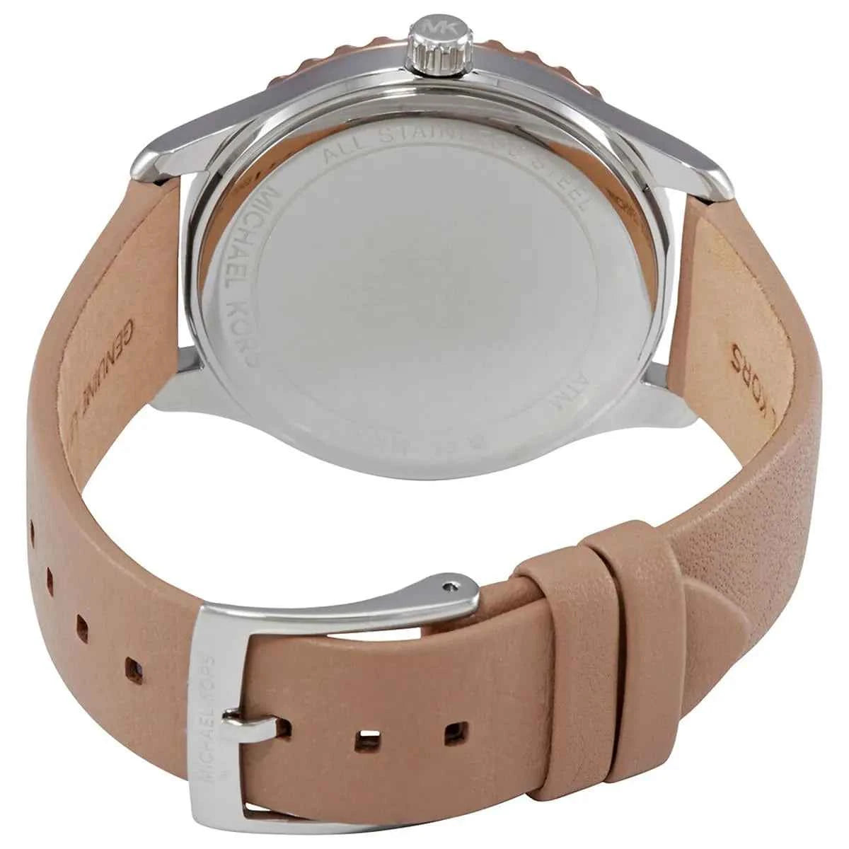 Michael Kors Layton MK2910 Women's Mother of Pearl Dial Beige Leather Watch