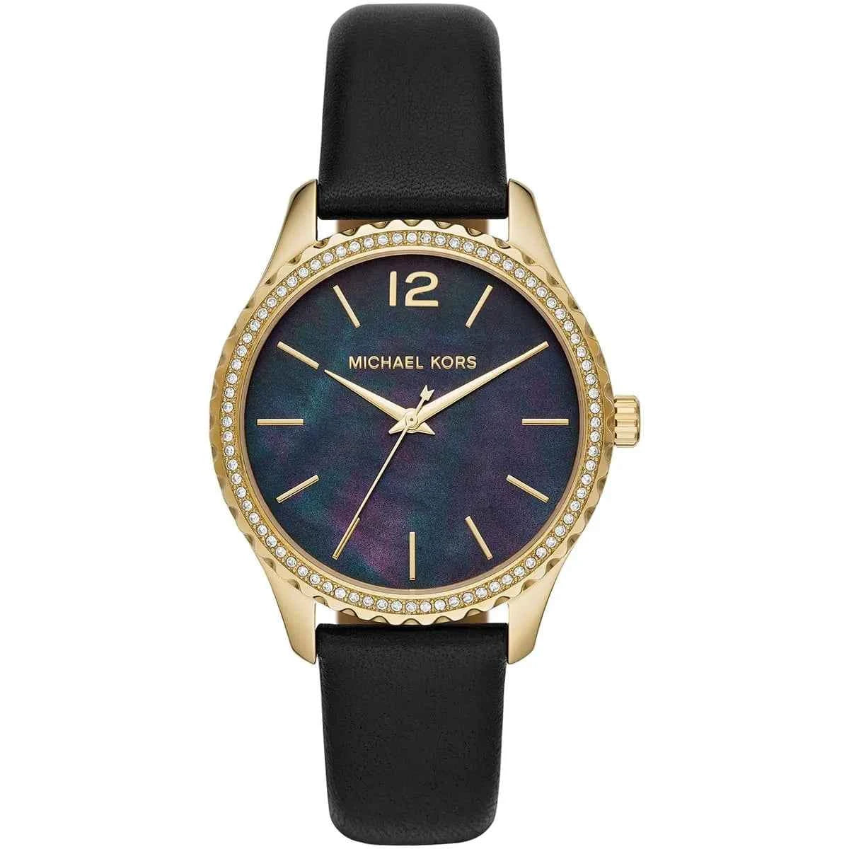 Michael Kors Layton MK2911 Women's Black Dial Black Leather Watch