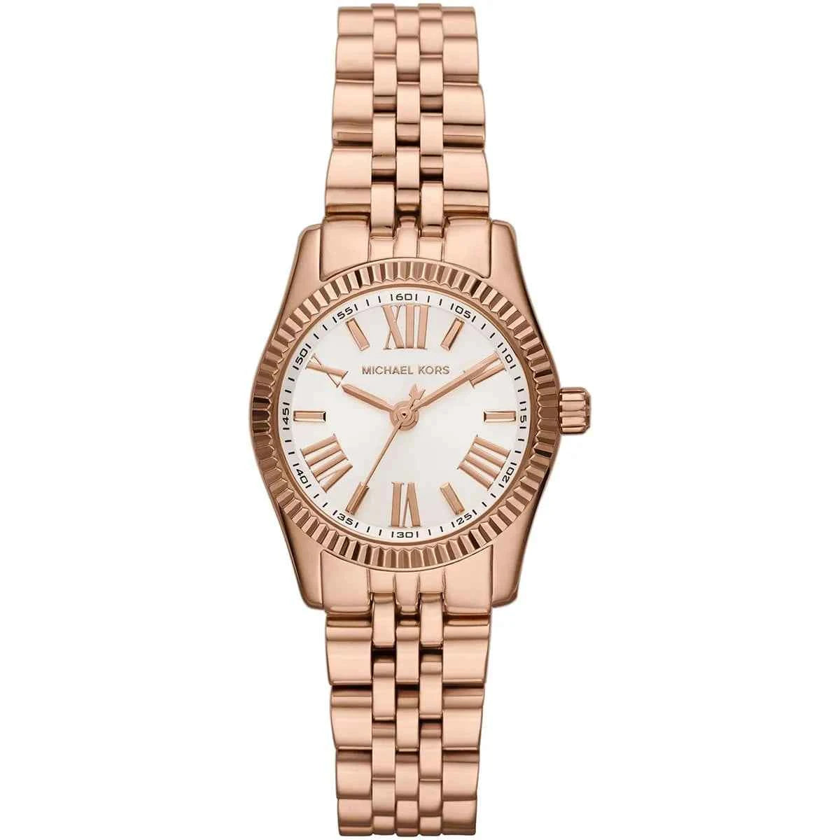 Michael Kors Lexington MK3230 Women's White Dial Rose Gold Stainless Steel Watch