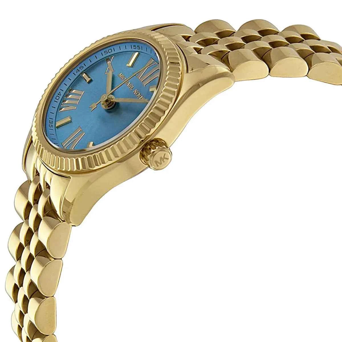 Michael Kors Lexington Mini MK3271 Women's Blue Dial Gold Stainless Steel Watch