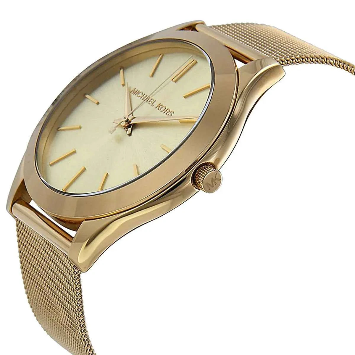 Michael Kors Slim Runway MK3282 Women's Gold Dial Gold Stainless Steel Watch