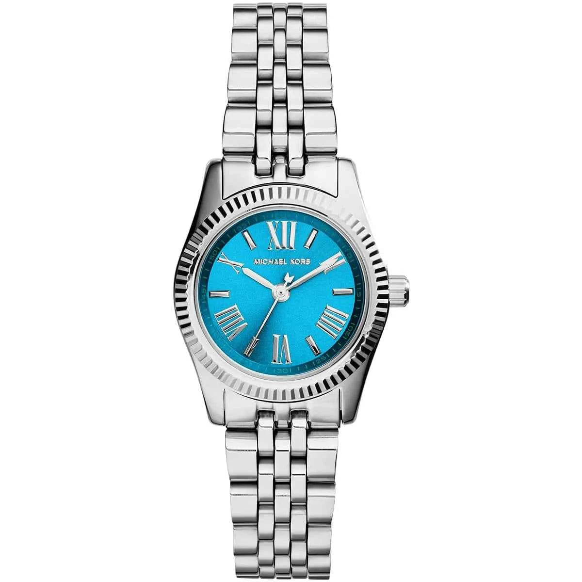 Michael Kors Lexington Mini MK3328 Women's Blue Dial Silver Stainless Steel Watch