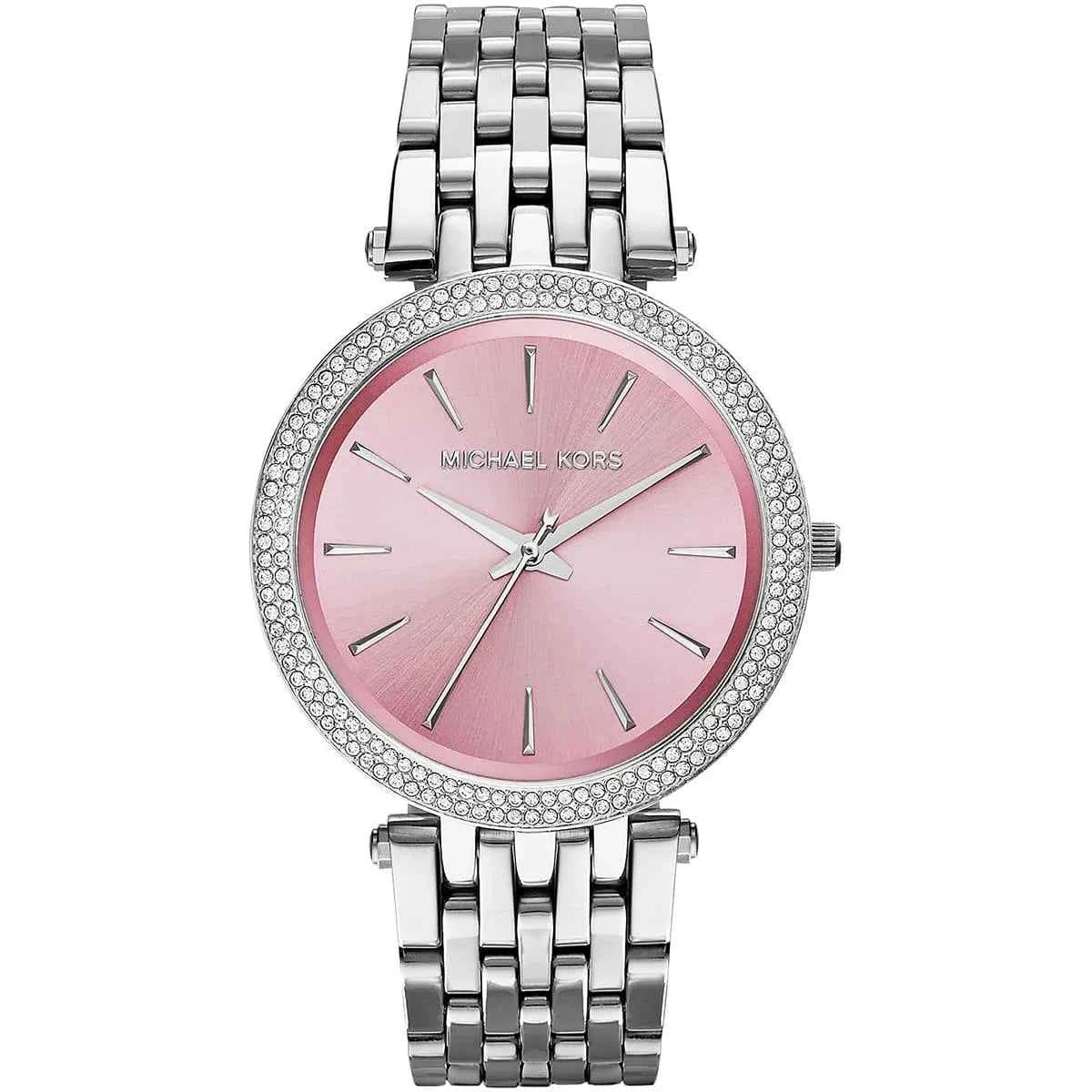 Michael Kors Darci MK3352 Women's Pink Dial Silver Stainless Steel Watch