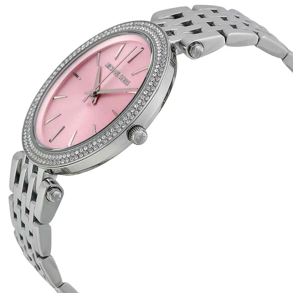 Michael Kors Darci MK3352 Women's Pink Dial Silver Stainless Steel Watch