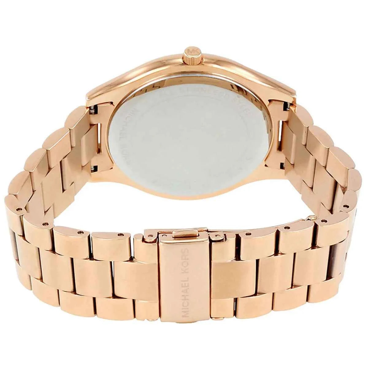 Michael Kors Runway Slim MK3494 Women's Blue Dial Rose Gold Stainless Steel Watch