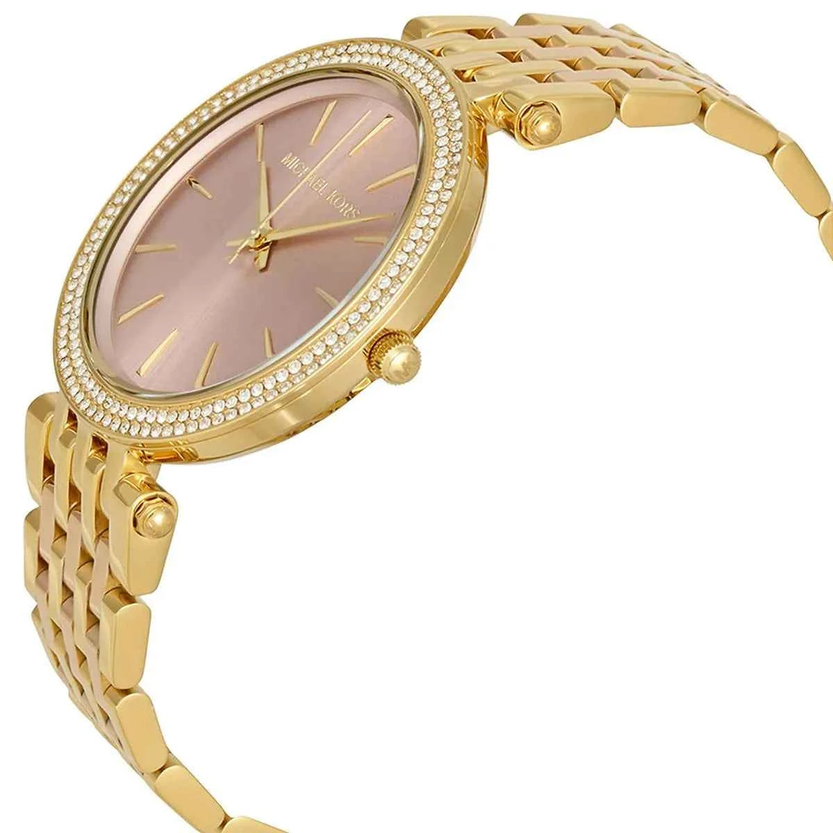 Michael Kors Darci MK3507 Women's Pink Dial Gold Stainless Steel Watch