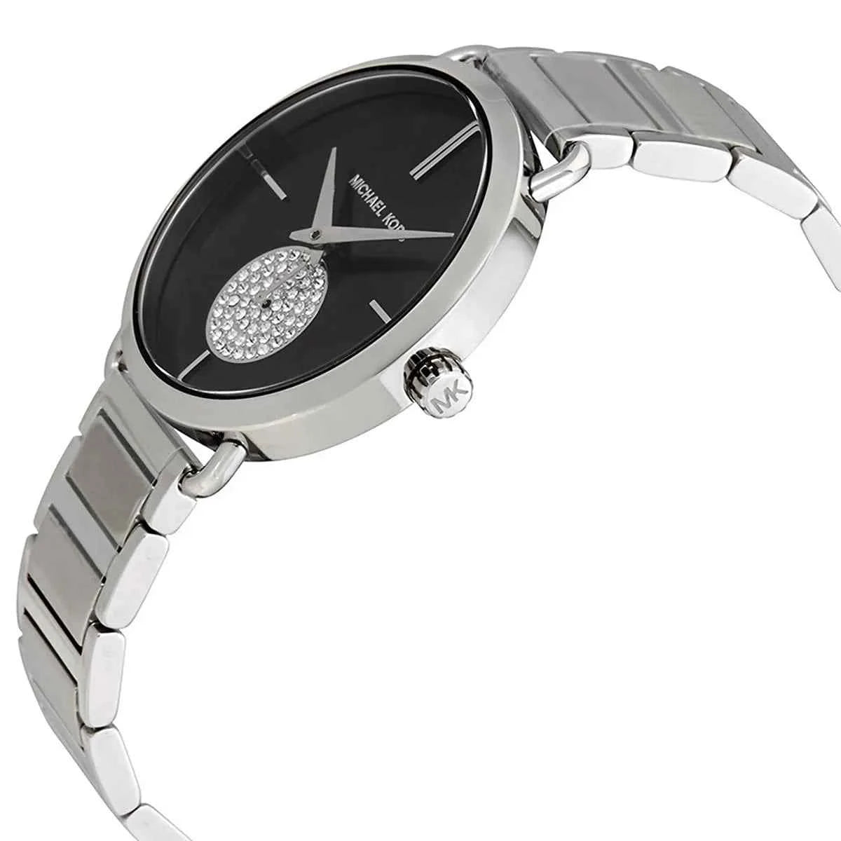 Michael Kors Portia MK3638 Women's Black Dial Silver Stainless Steel Watch