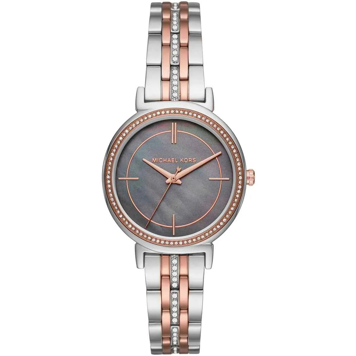 Michael Kors Cinthia MK3642 Women's Gray Dial Silver & Rose Gold Stainless Steel Watch