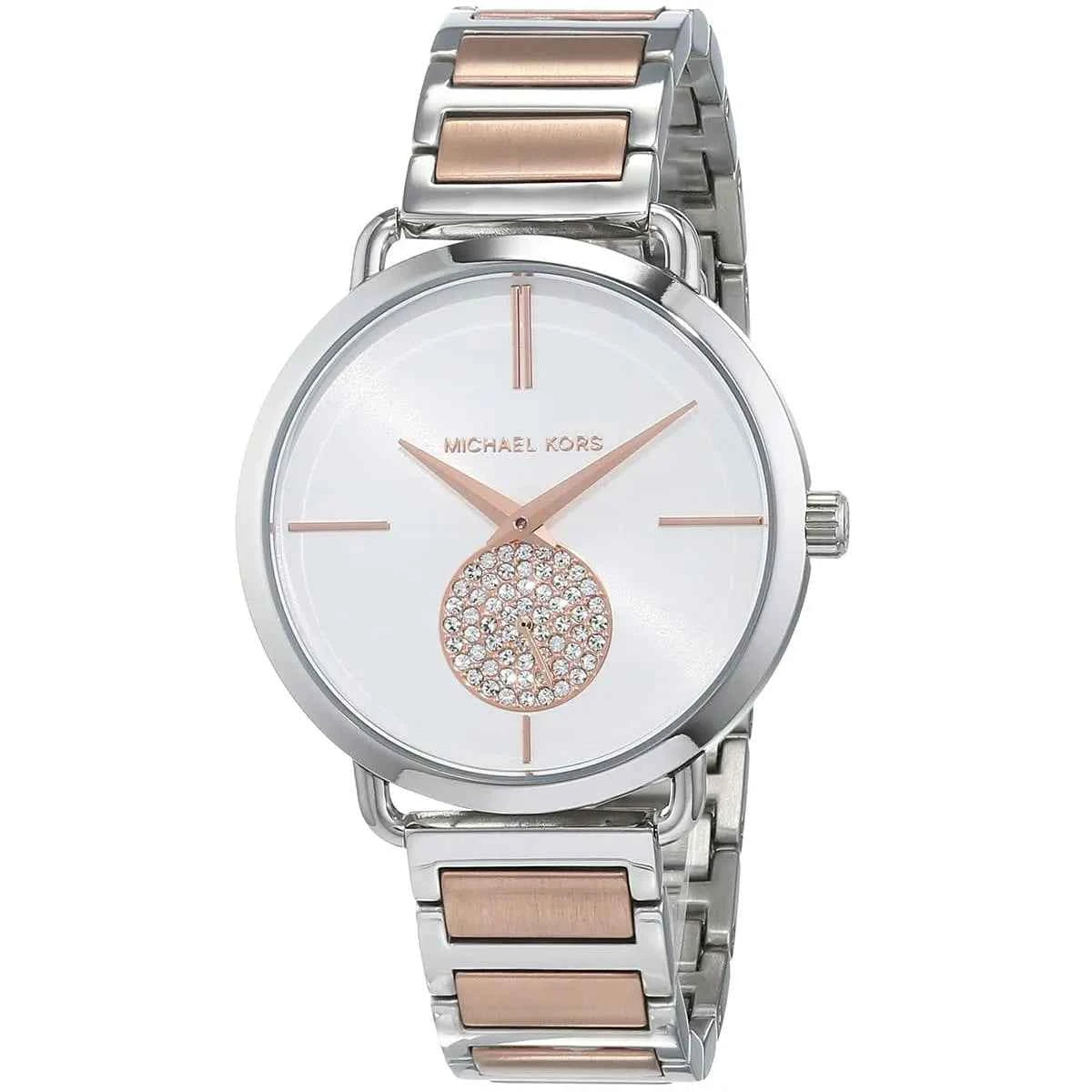 Michael Kors Portia MK3709 Women's Silver Dial Two-Tone Stainless Steel Watch