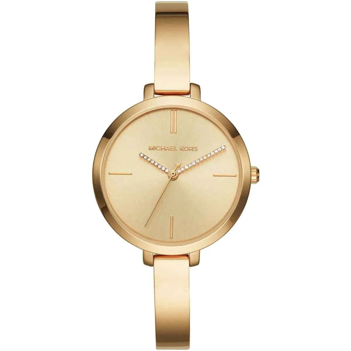 Gold front view of Michael Kors Jaryn MK3734 women's stainless steel watch