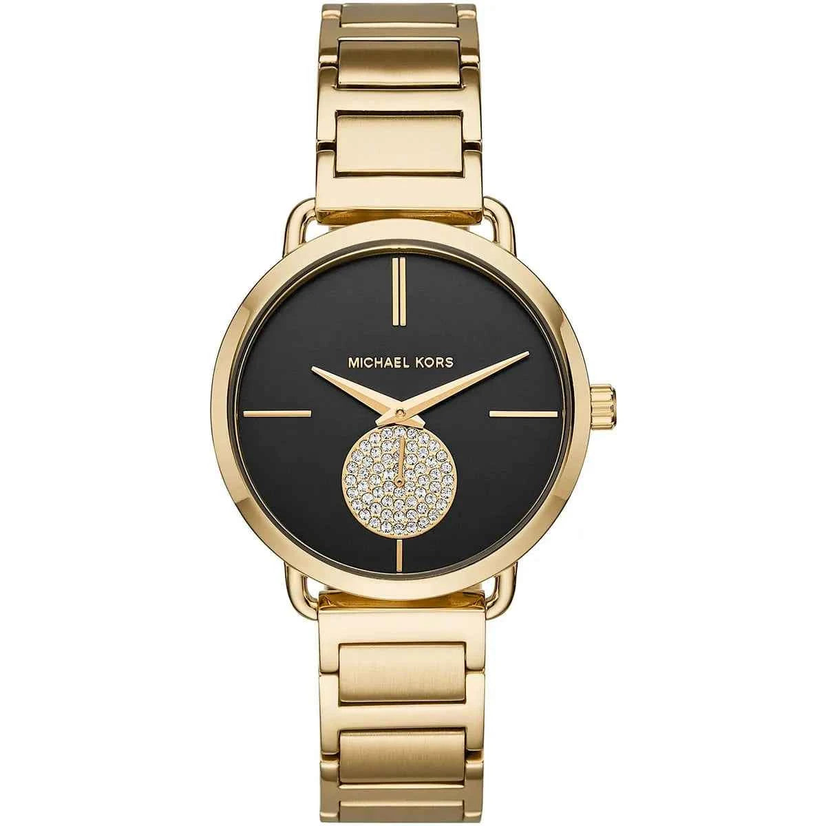 Michael Kors Portia MK3788 Women's Black Dial Gold Stainless Steel Watch