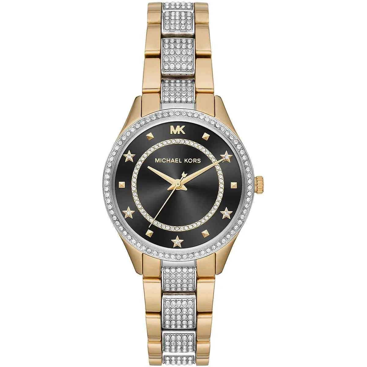 Michael Kors Lauryn MK4403 Women's Black Dial Silver & Gold Stainless Steel Watch