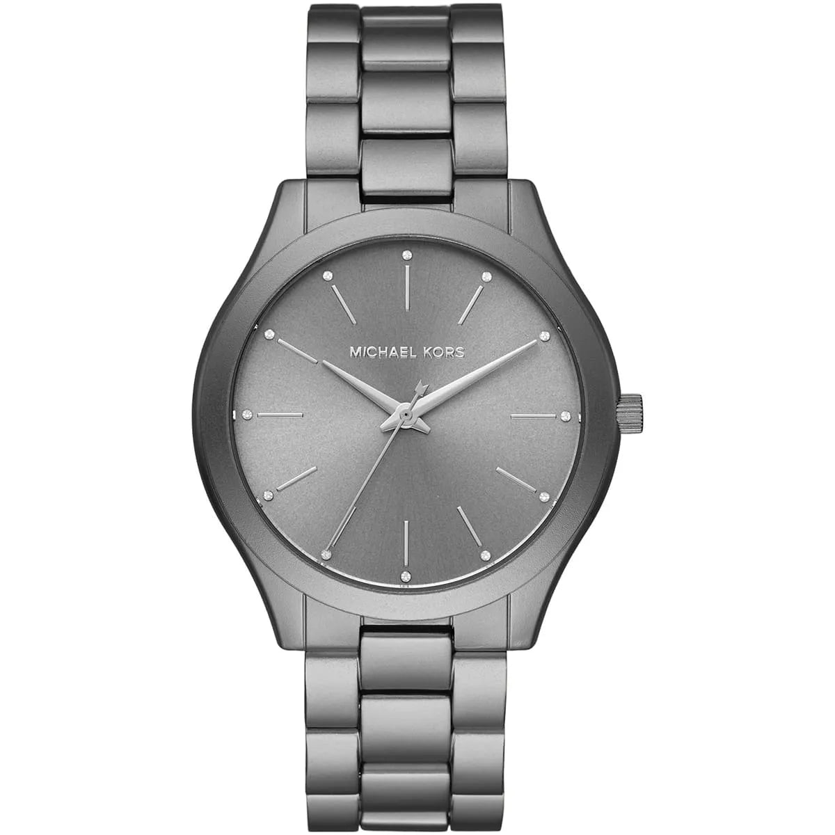 Michael Kors Runway Slim MK4506 women's gray dial gray stainless steel watch front view